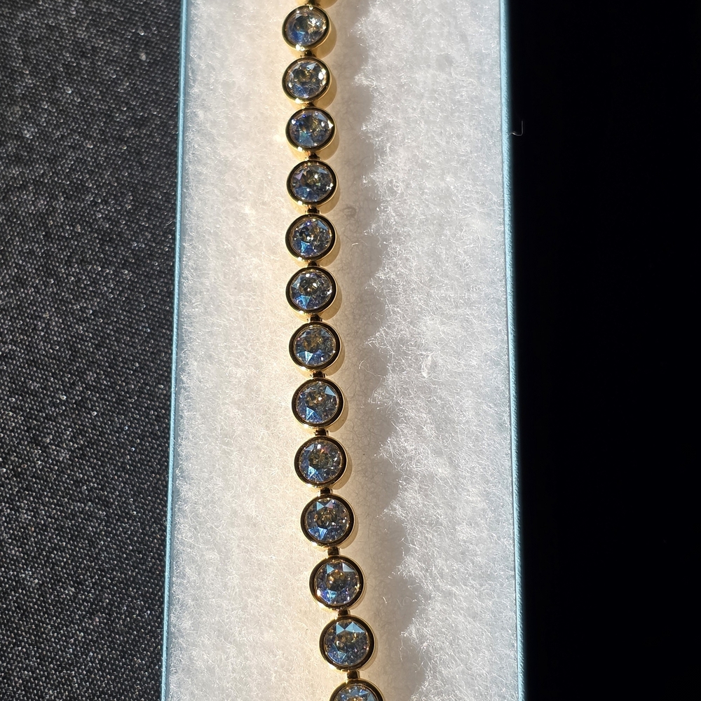 Swarovski CrystalMoonlit  Ice Gold Bracelet with Sparkling Crystals - Picture 7 of 10